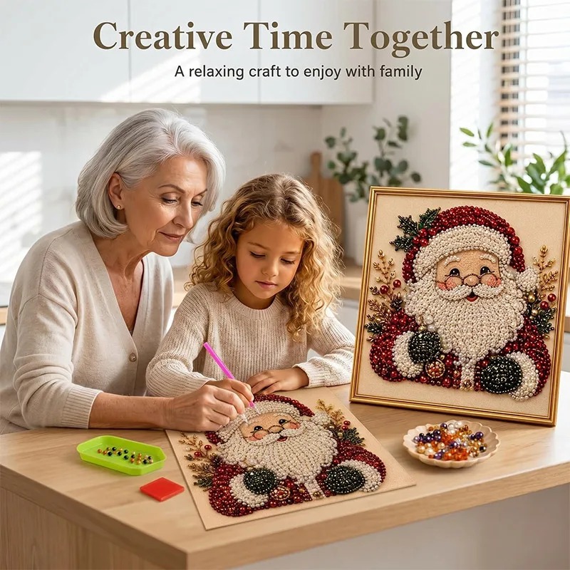Resin Art Home Decor - مجموعة فن الرسم باللؤلؤ والماس لعيد