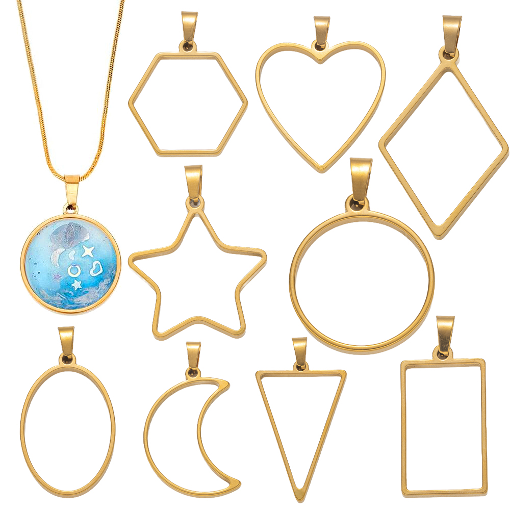 Resin Art Jewelry Kit - 5 قطعة الفولاذ المقاوم للصدأ مفتوحة