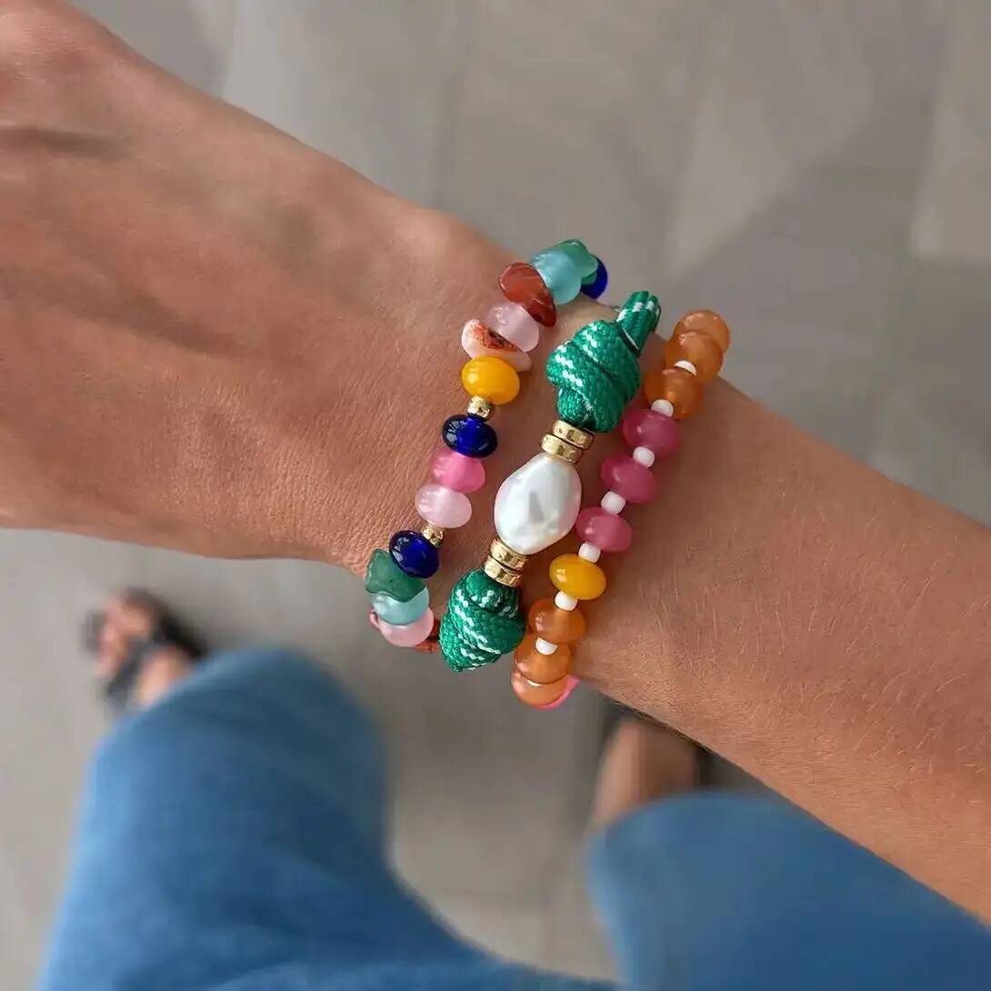 Resin Art Watch - KunJoe 3 قطع/مجموعة أساور خرز راتنجية