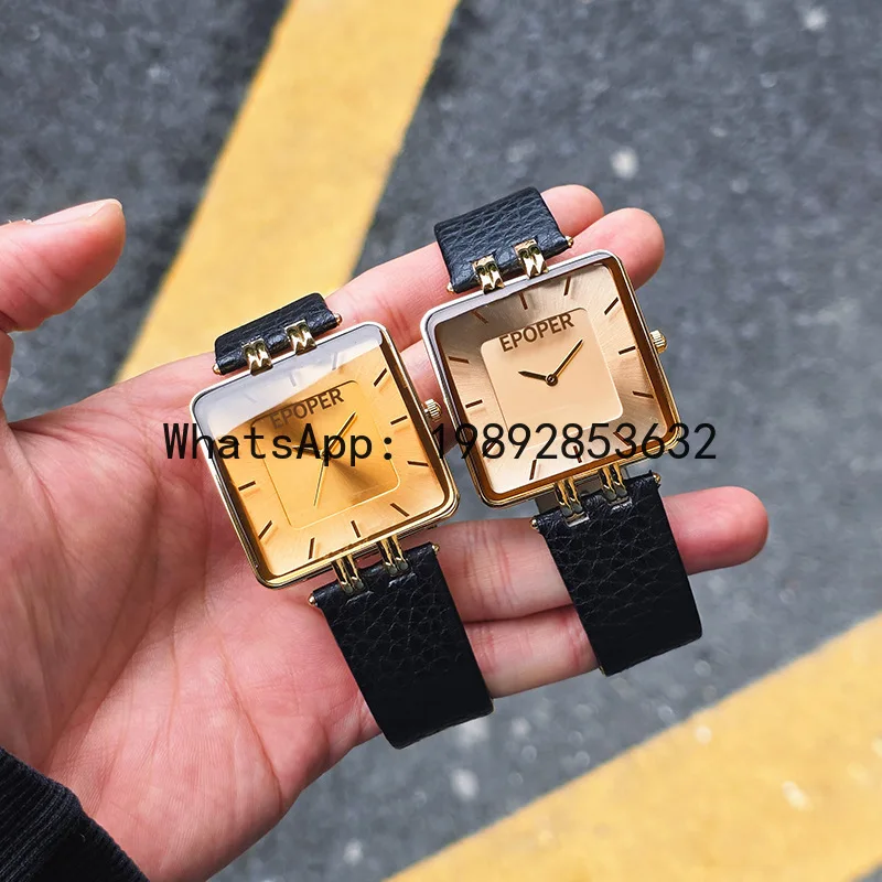 Resin Art Watch - ساعة يد كوارتز مربعة X-14 راقية