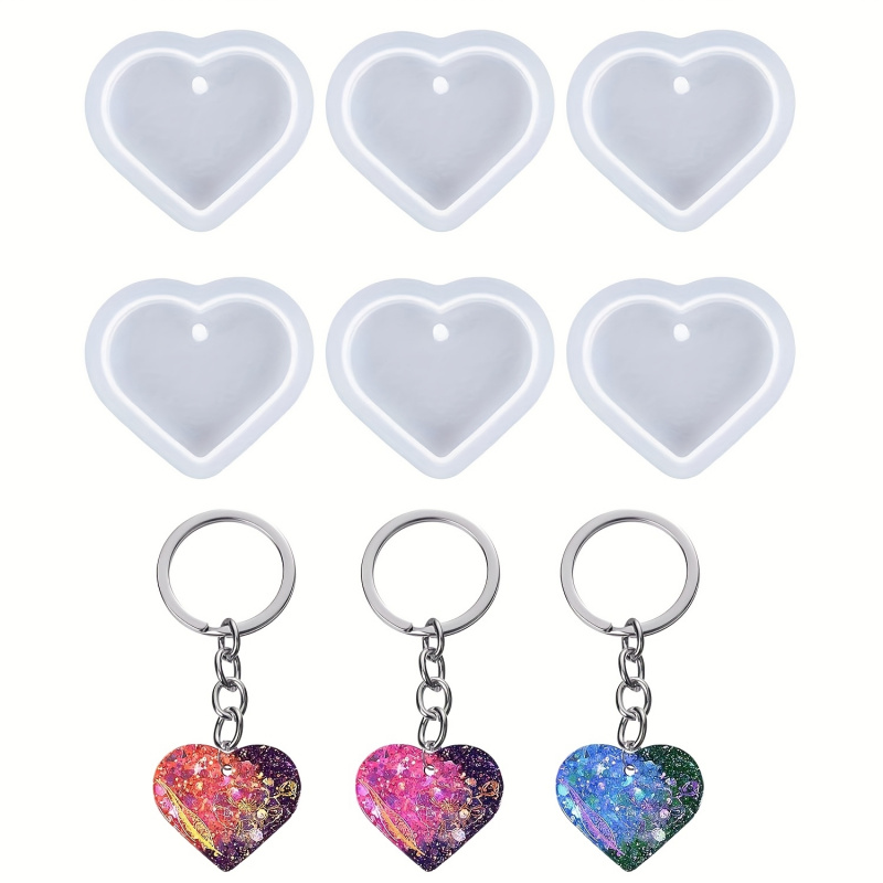 Resin Art Heart - مجموعة قوالب راتنجية على شكل قلب،