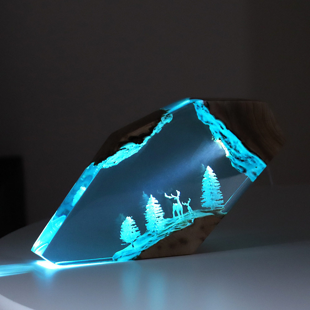 Resin Art And Decor - تحفة فنية مكتبية مضيئة مخصصة بتصميم