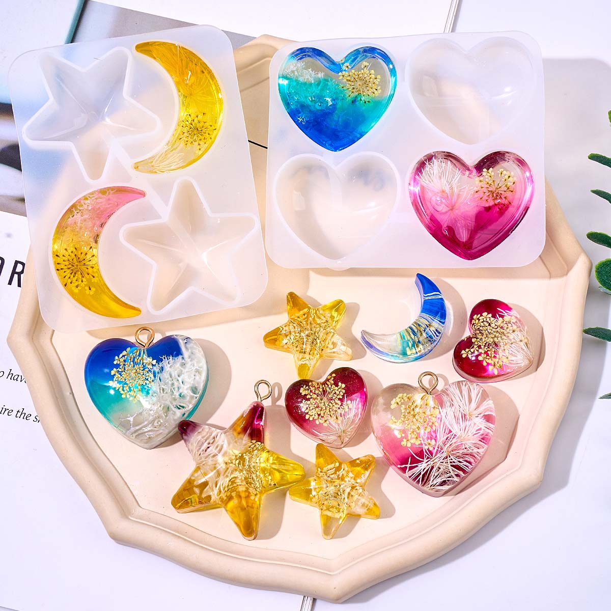 قالب سيليكون على شكل قلب ونجمة - مراجعة Resin Art Heart وسعره