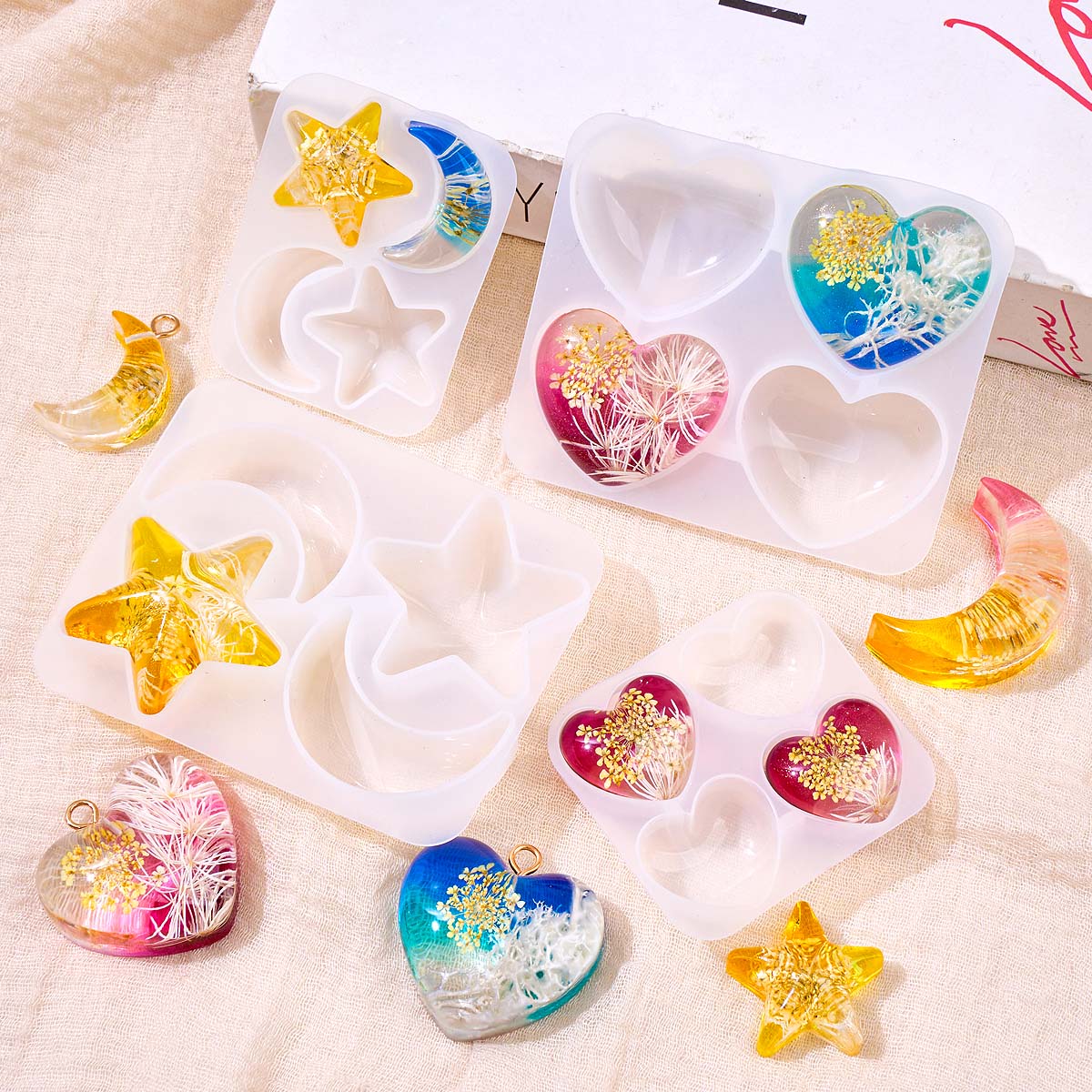 قالب سيليكون على شكل قلب ونجمة - مراجعة Resin Art Heart وسعره