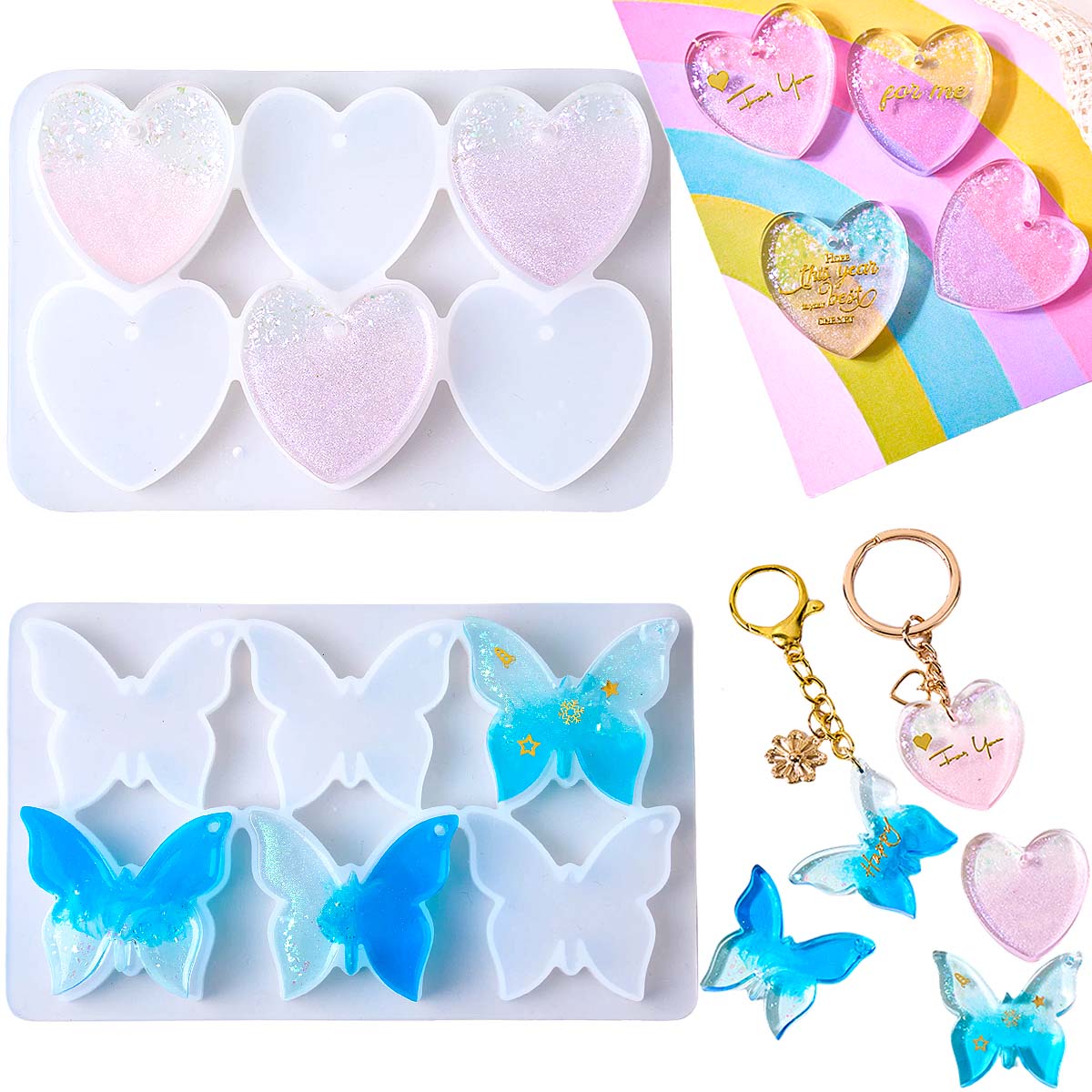قالب سيليكون للأقراط بستة فتحا - مراجعة Resin Art Heart وسعره