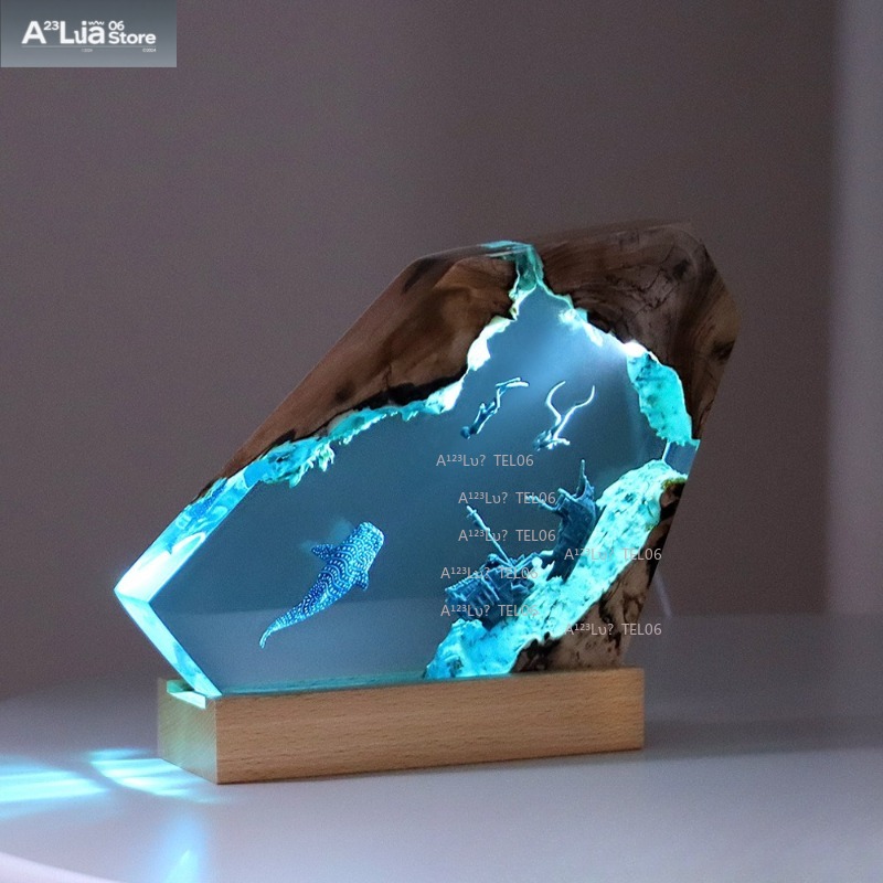 مصباح ليلي من الخشب والراتنج ب - مراجعة Resin Art With Wood وسعره
