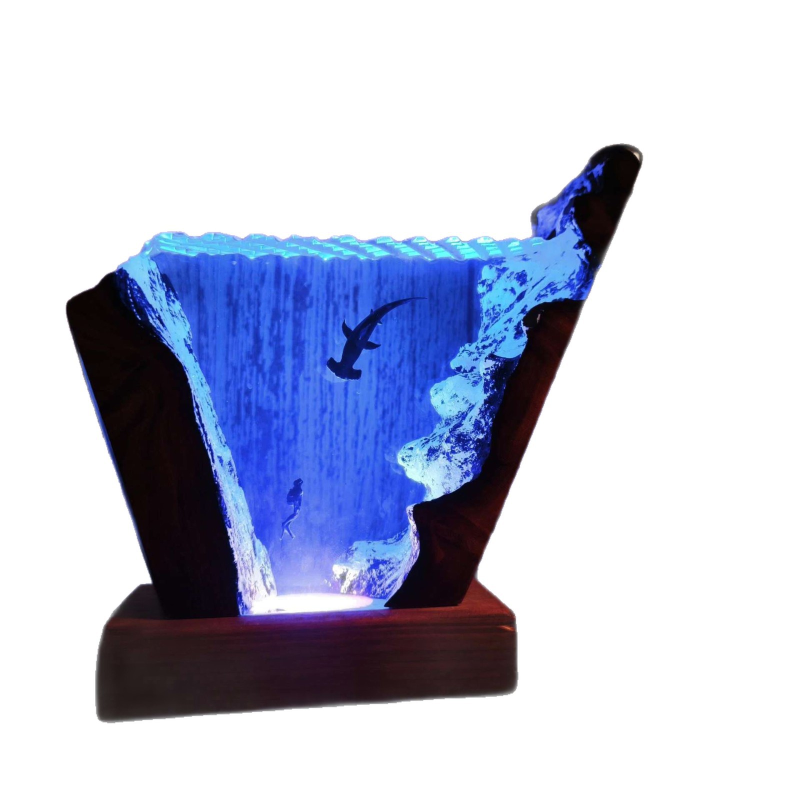 زينة مضيئة على شكل سمكة قرش ال - مراجعة Resin Art Gift For Birthday وسعره