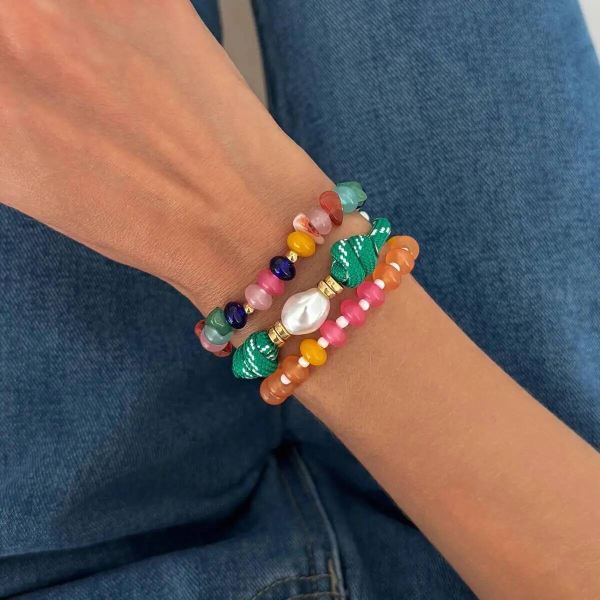 KunJoe 3 قطع/مجموعة أساور خرز  - مراجعة Resin Art Watch وسعره