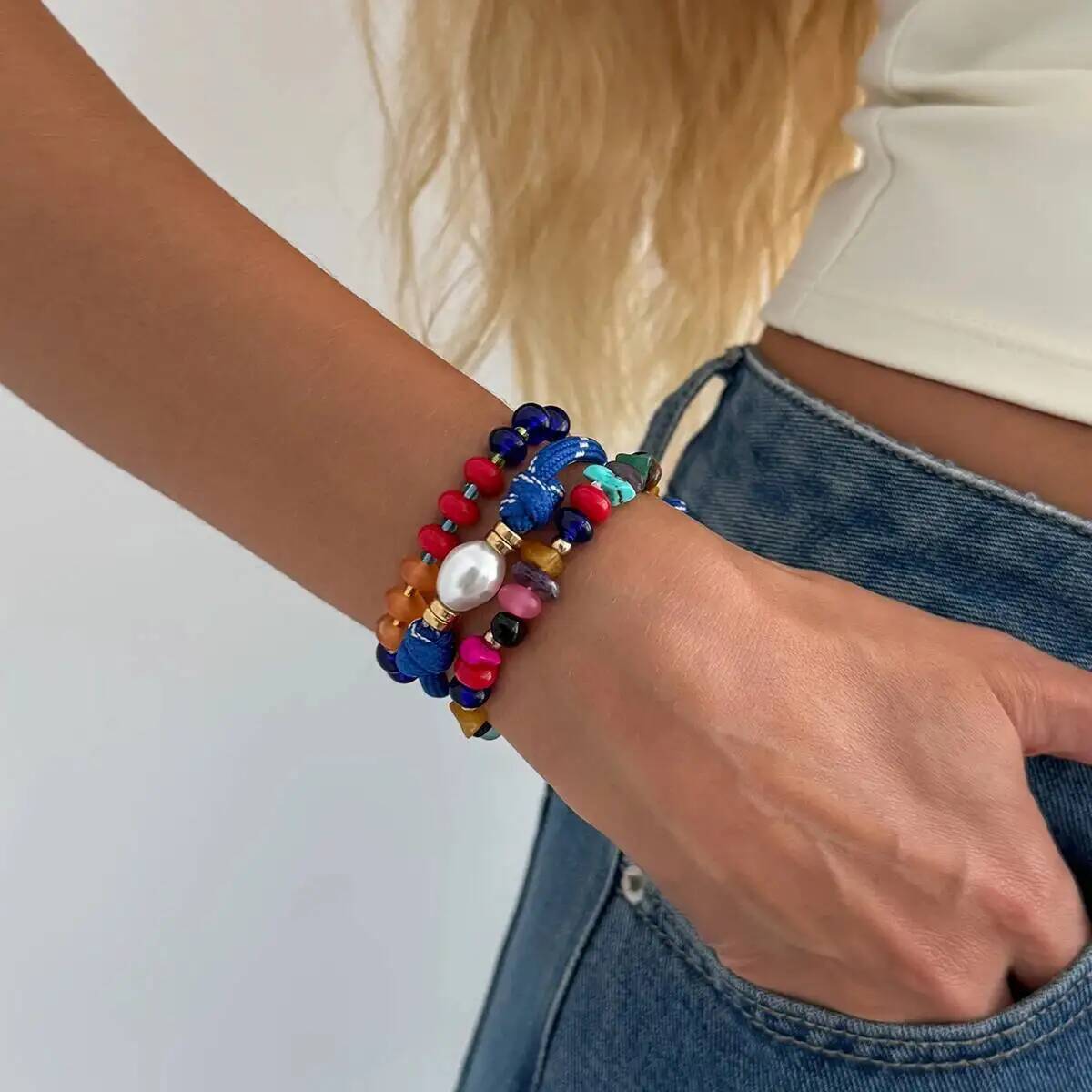 KunJoe 3 قطع/مجموعة أساور خرز  - مراجعة Resin Art Watch وسعره