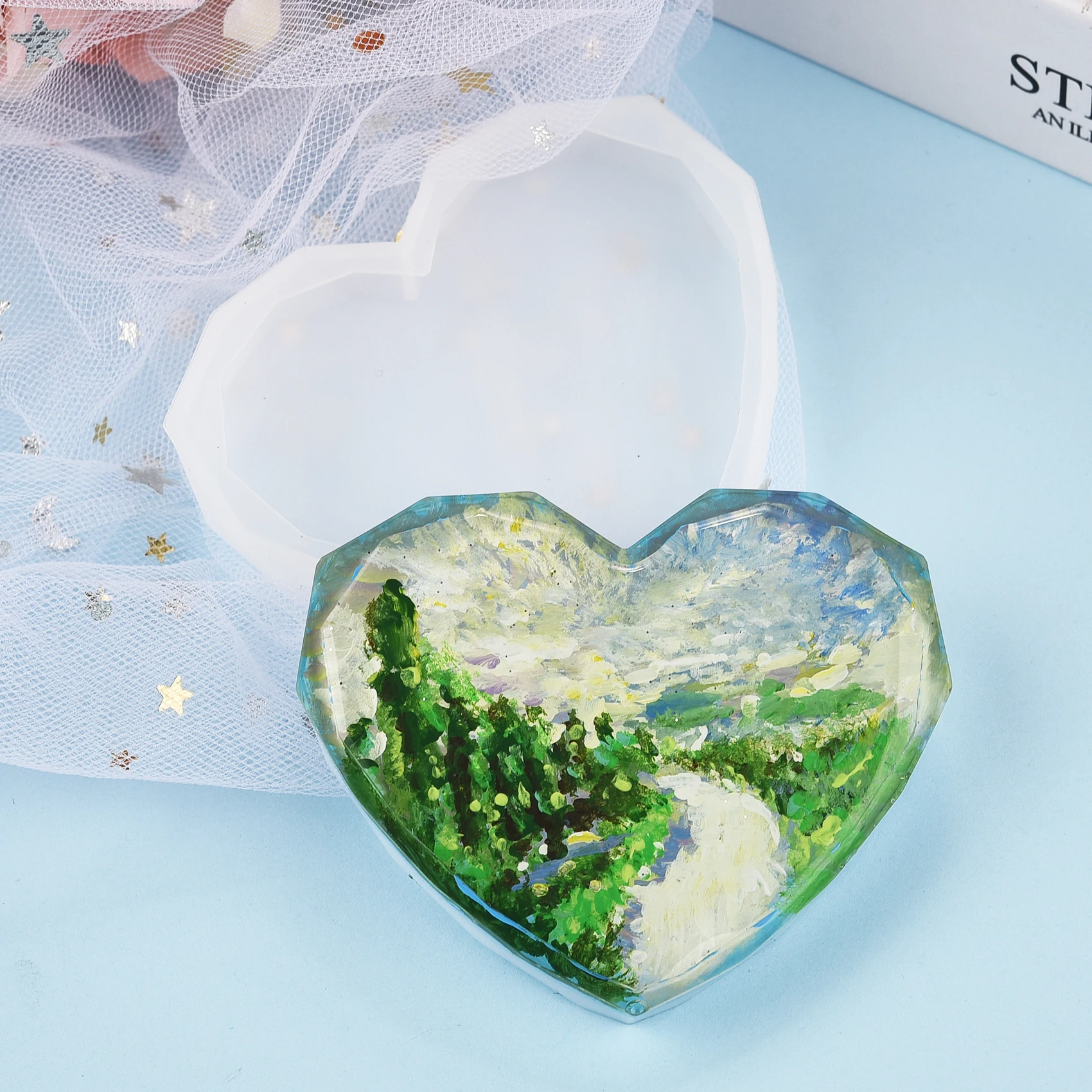 الراتنج كوستر قالب من السيليكو - مراجعة Resin Art Heart وسعره