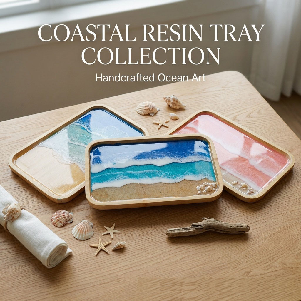 صينية ديكور خشبية من راتنج الإ - مراجعة Resin Art With Wood وسعره
